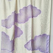 РЕЗЕРВ Натуральный японский шелк для шитья летних кимоно, синий