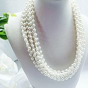 Украшения handmade. Livemaster - original item Necklace made of natural pearls and rock crystal 