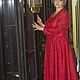 Lady in red, платье жаккард Италия. Платья. Одежда и аксессуары Батик ANN LOOK. Интернет-магазин Ярмарка Мастеров.  Фото №2