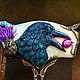 Polymer clay Raven pendant with pearls. Pendant. ArtelL. My Livemaster. Фото №4