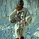 Ethnic Linen Dress «Folk» Hand-made Beige Native Midi Flax Dress. Dresses. mongolia. My Livemaster. Фото №5