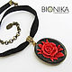 Velvet, choker, necklace "Red rose". Pendants. Bionika - Polymer Clay Jewelry (Bionika). Online shopping on My Livemaster.  Фото №2