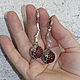 Garnet Earrings in 925 sterling silver with zircons SS0065. Earrings. Sunny Silver. Online shopping on My Livemaster.  Фото №2