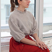 Одежда handmade. Livemaster - original item Linen blouse in a romantic style.. Handmade.