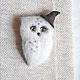 Boucle owl brooch made of wool, Brooches, Moscow,  Фото №1