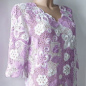 Одежда handmade. Livemaster - original item Lace knitted blouse. Handmade.