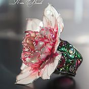 Украшения handmade. Livemaster - original item Collector`s silver ring water Lily stained Glass. Handmade.