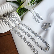 Украшения handmade. Livemaster - original item Jewelry set with pearls, braided jewelry with stones. Handmade.