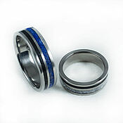 Украшения handmade. Livemaster - original item Titanium engagement rings with pearls, onyx and lapis lazuli. Handmade.