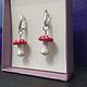 Classic earrings: with murano beads 'Fly agaric', Earrings, Astrakhan,  Фото №1