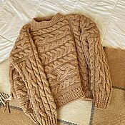 Одежда handmade. Livemaster - original item Jerseys: Women`s knitted sweater oversize beige in stock. Handmade.