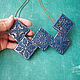 "Медный сапфир" шикарное синее колье из полимерной глины, Necklace, St. Petersburg,  Фото №1