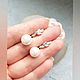Стеклянный жемчуг,пара для серёг,белый,10мм. Бусины. SilverBranch_Shop. Интернет-магазин Ярмарка Мастеров.  Фото №2