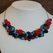 Украшения handmade. Livemaster - original item Necklace and earrings with berries from polymer clay. Handmade.