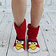 Домашние сапожки "Angry birds". Тапочки. Ксения Ветрова (домашние сапожки). Интернет-магазин Ярмарка Мастеров.  Фото №2