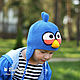 Шапка Angry Birds синяя птица. Шапки. Олеся (butterfly5). Интернет-магазин Ярмарка Мастеров.  Фото №2