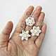 Polymer Clay Snowflake Earrings Shiny Snowflake Winter Earrings. Earrings. Bionika - Polymer Clay Jewelry (Bionika). My Livemaster. Фото №5