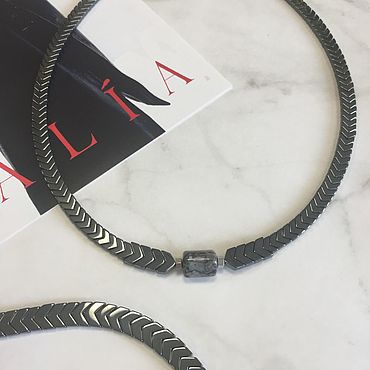 Украшения ручной работы. Ярмарка Мастеров - ручная работа Чокер из гематита. Handmade.