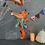 Для дома и интерьера handmade. Livemaster - original item Hanging toy Fox with Goose. Handmade.