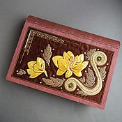 Сумки и аксессуары handmade. Livemaster - original item Box HONEY FLOWERS velvet, beads, swarovski, wood. Handmade.