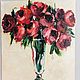 Картина масляными красками Розы, букет, цветы 60х70 см льняной холст, Картины, Новороссийск,  Фото №1