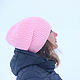 Шапка бини Женская вязаная "Pink Beanie", Шапки, Симферополь,  Фото №1