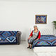 Order Patchwork Blue bedspread 230 x 230 cm. Quilter Elena Mazurova. Livemaster. . Blankets Фото №3