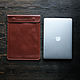 Folder for MacBook13 (Cognac) made of leather and felt with magnets, Case, St. Petersburg,  Фото №1