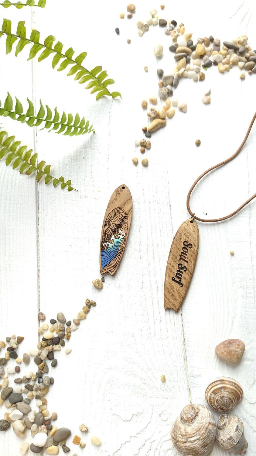 Wooden pendant Surf pendant (with personal engraving), Pendants, St. Petersburg,  Фото №1