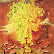 Картины и панно handmade. Livemaster - original item Oil painting with grapes 