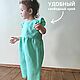 Комбинезон детский для девочки льняной нарядный со штанами. Комбинезоны детские. Ivolga-kids. Интернет-магазин Ярмарка Мастеров.  Фото №2