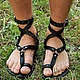 NEW!  Mens Greek Sandals black full grain leather. Any sizes and colors to order!
