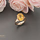 Кольцо с желтым топазом 6,6 ct. Кольца. Лада. Сакральные украшения GoldGem. Интернет-магазин Ярмарка Мастеров.  Фото №2