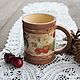  кружка из дерева декупаж декор для кухни в стиле кантри. Утварь. Nostalgie decor (Любовь). Ярмарка Мастеров.  Фото №4