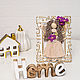 Macrame doll in photo frame 18/22, Interior doll, Novosibirsk,  Фото №1
