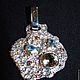 Pendant `Spring`. Silver,gold, Topaz and Rauh-Topaz from the Subpolar Urals, the stone with a powerful energy. Price 5000R
