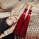 Red tassel earrings made of pearls of Mallorca, Tassel earrings, Tolyatti,  Фото №1