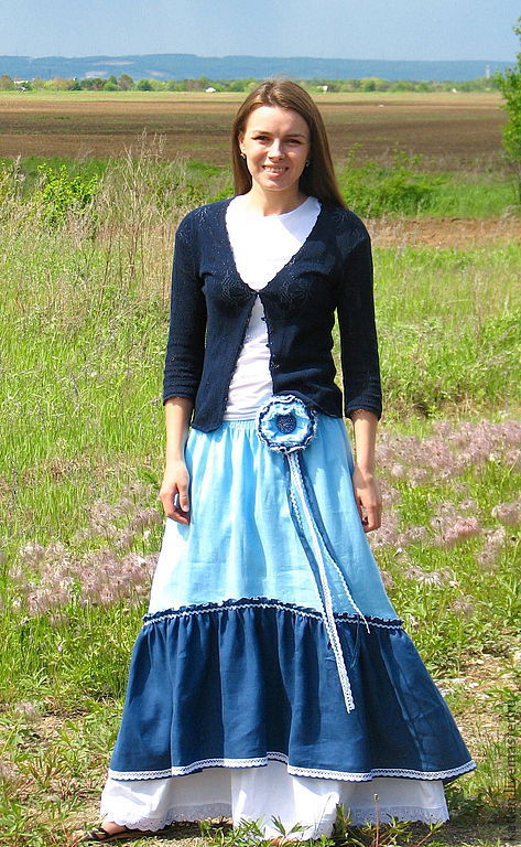 floor length denim skirt