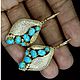 "Myosotis sylvatica "  серьги с натуральной бирюзой. Серьги классические. GOLDEN_ROSE. Ярмарка Мастеров.  Фото №4