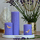 3 свечи из вощины на подставке из гипса (Лаванда), Свечи, Пушкино,  Фото №1