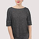 Jumper T-shirt black grey cotton. Jumpers. Yana Levashova Fashion. Online shopping on My Livemaster.  Фото №2