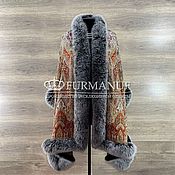 Аксессуары handmade. Livemaster - original item Royal stole with arctic fox fur in silver melange. Handmade.