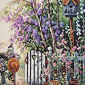 Картины и панно handmade. Livemaster - original item Lovers ` gate.Embroidery. Dimensions 35144 Sweetheart`s gate. Handmade.
