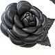 Leather flowers. Camellia ' Chanel black', Brooches, Vidnoye,  Фото №1