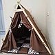 Детская палатка вигвам в наличии. Вигвам. Маргарита tipi_workshop. Ярмарка Мастеров.  Фото №4