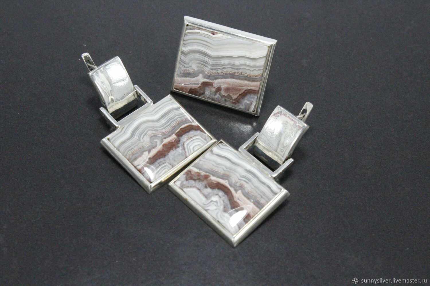 Jewelry Set Mexican Agate Silver 925 ALS0087, Jewelry Sets, Yerevan,  Фото №1