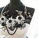 Floral necklace. Chrysanthemum leather, Necklace, Kremenchug,  Фото №1