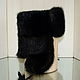 Order Ushanka mens fur muskrat. Color black. Mishan (mishan). Livemaster. . Hat with ear flaps Фото №3