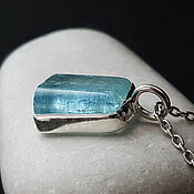 Украшения handmade. Livemaster - original item Silver pendant with aquamarine crystal.. Handmade.