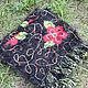 Stole, Scarf, Sewn, Black, Flowers, Natural, Wraps, Novosibirsk,  Фото №1